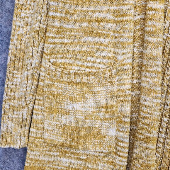 Anthropologie Open Front Duster Long Cardigan Womens XS Marled Yellow Oversized - Picture 5 of 9